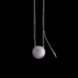 Sterling Silver Round Etched Mini Perfume Bottle Necklace