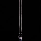 Repurposed Art Deco Sterling Silver Locket with Onyx Pendant