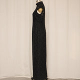 Carmen Marc Valvo Lace Beaded Gown