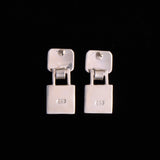 Sterling Silver Modernist Red Square Drop Earrings