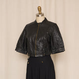Peppercorn Leather Cropped Jacket