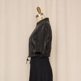 Peppercorn Leather Cropped Jacket