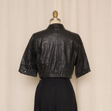 Peppercorn Leather Cropped Jacket