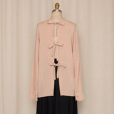 Helmut Lang Silk Back Bows Detail Blouse
