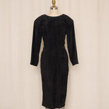 Vintage Brass Plum Suede Structured Dress