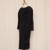 Vintage Brass Plum Suede Structured Dress