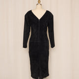 Vintage Brass Plum Suede Structured Dress
