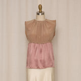 Prada Silk Sleeveless Blouse in Tan & Mauve