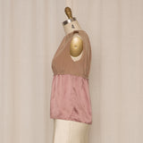 Prada Silk Sleeveless Blouse in Tan & Mauve