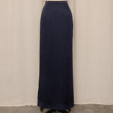 Navy Silk Maxi Skirt