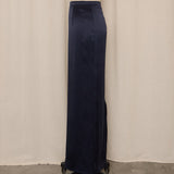 Navy Silk Maxi Skirt