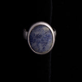 Sterling Silver Ring with Blue Oval Stone