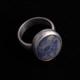 Sterling Silver Ring with Blue Oval Stone