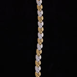 Sterling Silver Chain Link Bracelet with Gold Tone, made in Italy