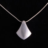 Sterling Silver Modernist Diamond Shaped Pendant Necklace