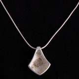Sterling Silver Modernist Diamond Shaped Pendant Necklace