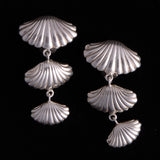 Sterling Silver Multi Shell Dangle Clip On Earrings