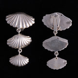 Sterling Silver Multi Shell Dangle Clip On Earrings