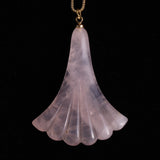 Sterling Silver Gold Plated Necklace with Fan Shaped Stone Pendant