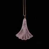 Sterling Silver Gold Plated Necklace with Fan Shaped Stone Pendant