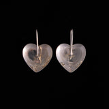 Sterling Silver Heart Shaped Earrings with Multi Colored Stones