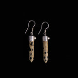 Sterling Silver Jasper and Amethyst Dangle Earrings