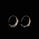 Sterling Silver Lily Flower Hoop Earrings