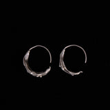 Sterling Silver Lily Flower Hoop Earrings