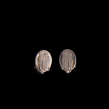 Sterling Silver and Mother of Pearl Clip On Oval Earrings