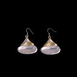 Sterling Silver Two Tone Large Puffy Earrings
