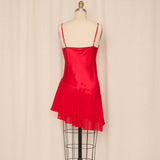 Lasoie Silk Red Embroidered Lace Nightgown