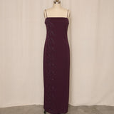 Plum 90's Dress with Beaded Detailing