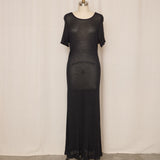 Sheer Short Sleeve Maxi Dress