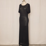 Sheer Short Sleeve Maxi Dress