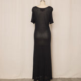Sheer Short Sleeve Maxi Dress