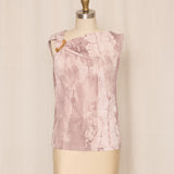 Donna Karan Top with Gold Brooch