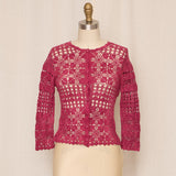 Vintage Pink Crocheted Cardigan