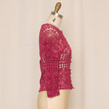 Vintage Pink Crocheted Cardigan