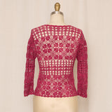 Vintage Pink Crocheted Cardigan
