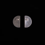 Sterling Silver Modernist Half Circle Stud Earrings