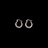 Sterling Silver Etched Mini Hoop Earrings