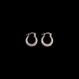 Sterling Silver Etched Mini Hoop Earrings