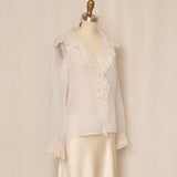 Oscar de la Renta Vintage White Blouse