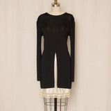 Emporio Armani Black Metallic Mini Dress with Front Slit