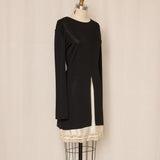 Emporio Armani Black Metallic Mini Dress with Front Slit