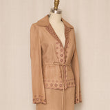 SportMax Blush Tan Leather Jacket