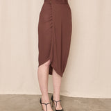 Draped Alaia Brown Skirt