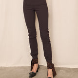 Patrizia Pepe Tailored Pants with Brown Ribbon Tie