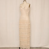 Vintage Tan Polka Dot Drop Waist Dress