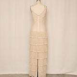 Vintage Tan Polka Dot Drop Waist Dress